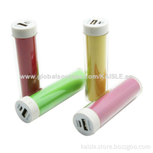 Power Bank, 2,600mAh Capacity, 18650 Battery, Short-circuit Protection, Various Colors Available